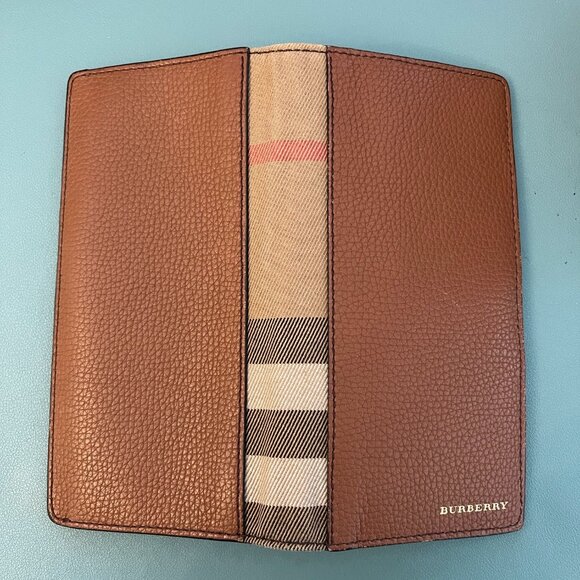 BURBERRY HOUSE CHECK AND GRAINY LEATHER CONTINENTAL WALLET - Picture 2 of 8